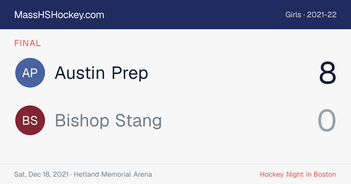 Austin Prep at Bishop Stang score card