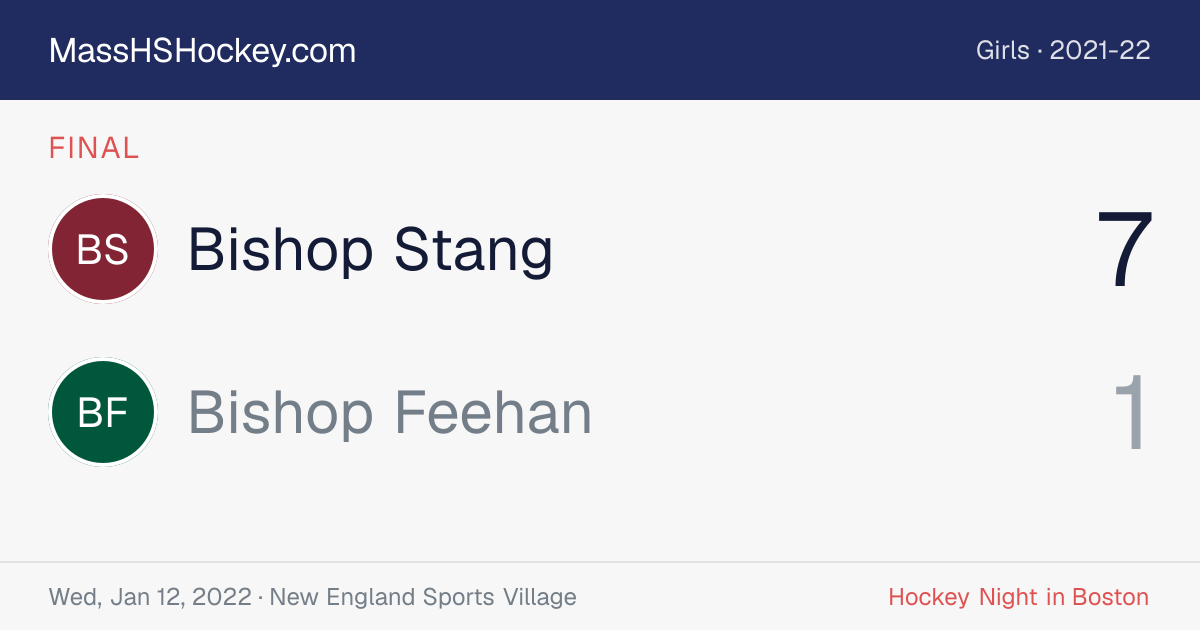 Bishop Stang at Bishop Feehan score card