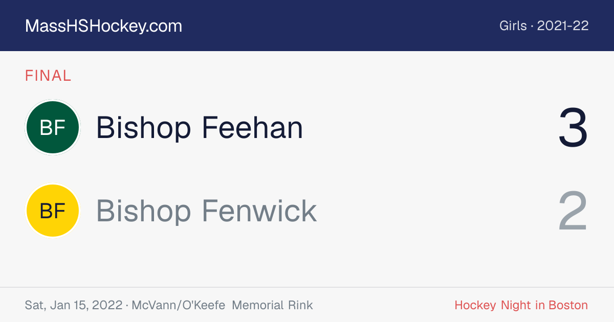 Bishop Feehan at Bishop Fenwick score card