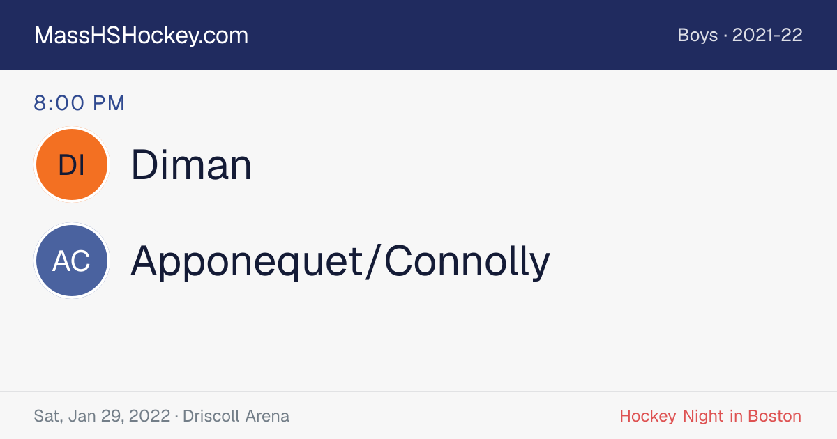 Diman at Apponequet/Connolly score card