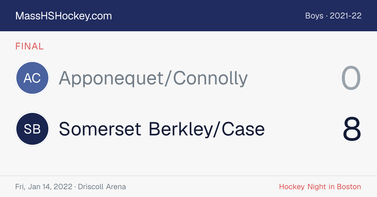 Apponequet/Connolly at Somerset Berkley/Case score card