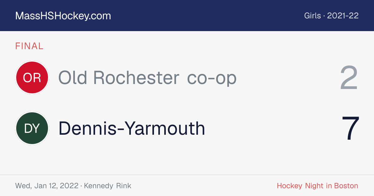 Old Rochester co-op at Dennis-Yarmouth score card