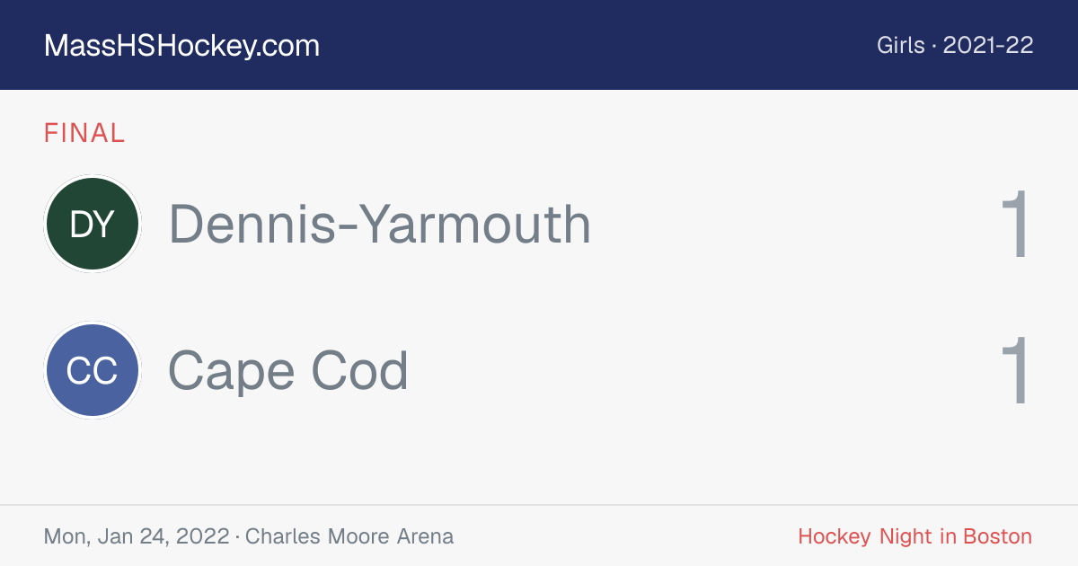 Dennis-Yarmouth at Cape Cod score card