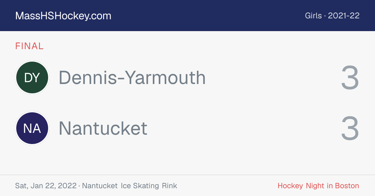 Dennis-Yarmouth at Nantucket score card
