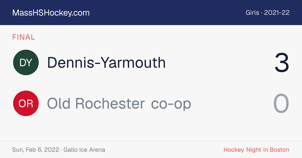 Dennis-Yarmouth at Old Rochester co-op score card