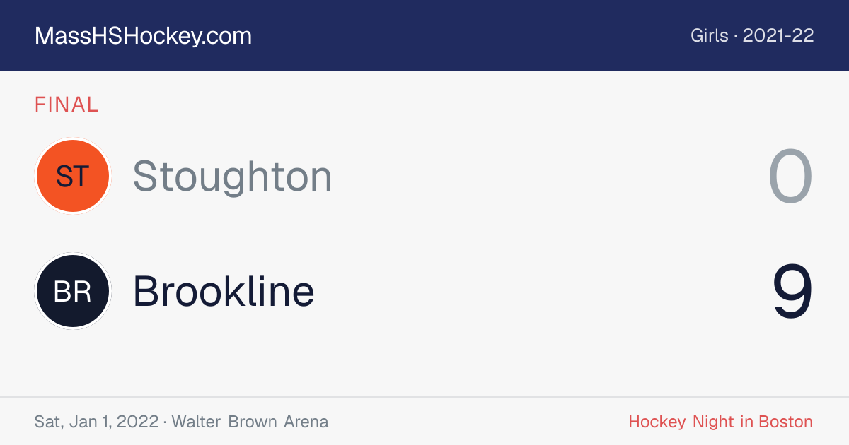 Stoughton at Brookline score card