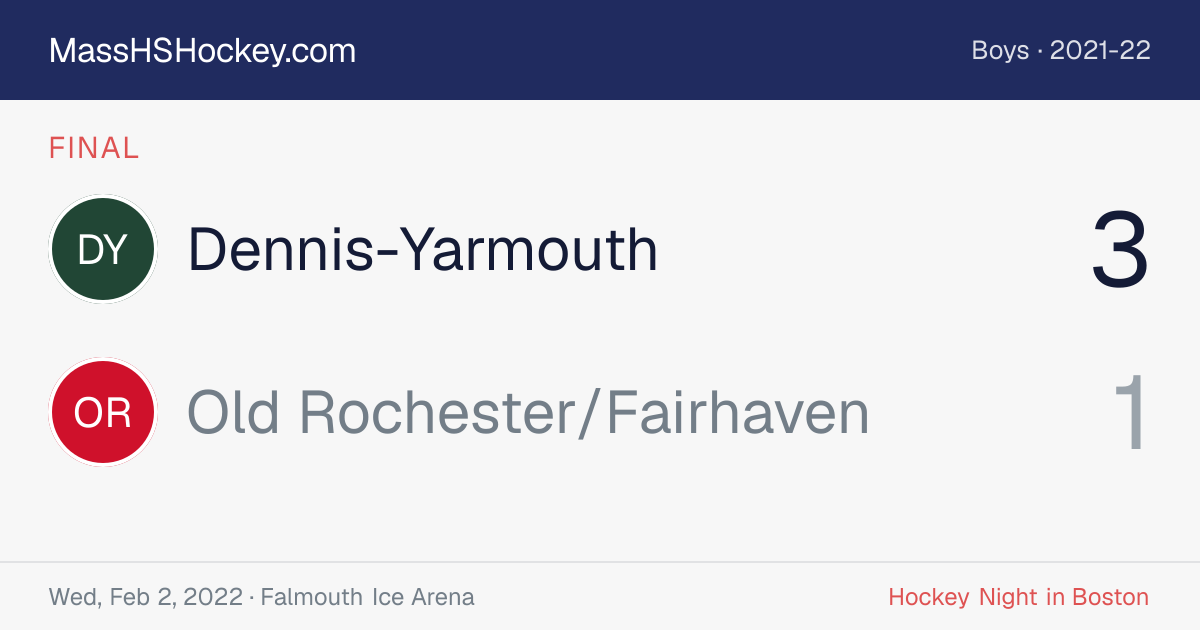 Dennis-Yarmouth at Old Rochester/Fairhaven score card
