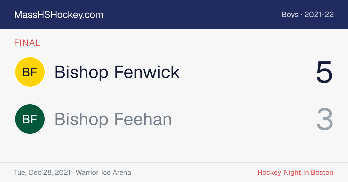 Bishop Fenwick at Bishop Feehan score card