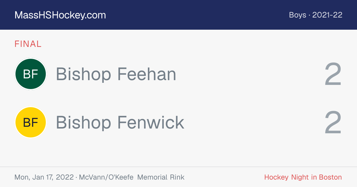 Bishop Feehan at Bishop Fenwick score card