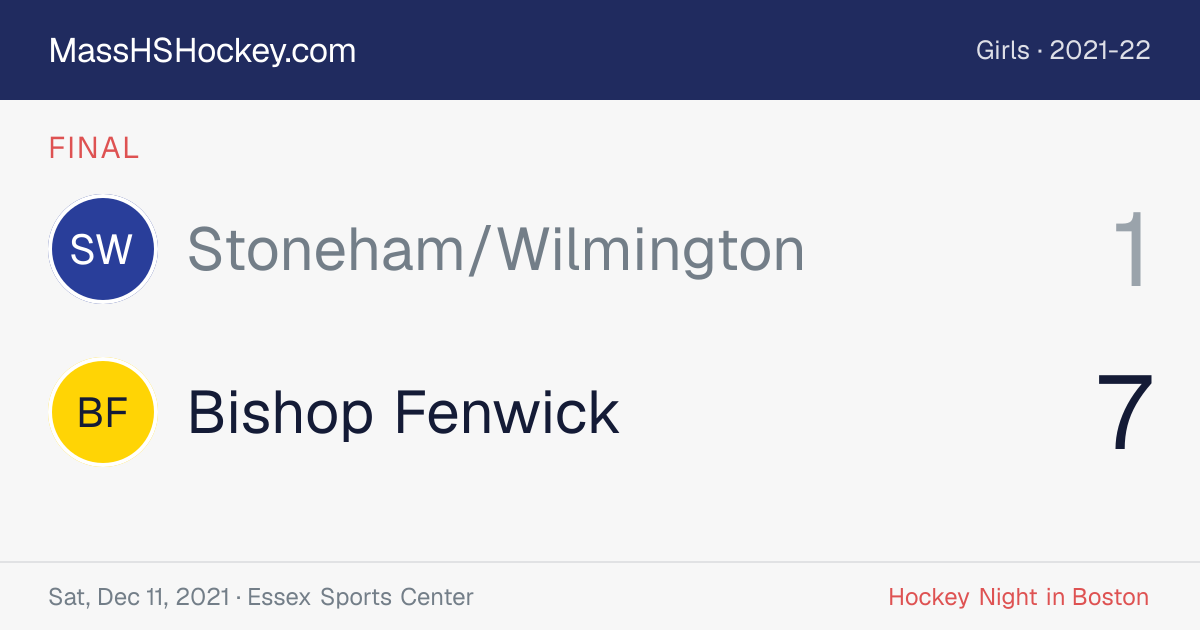 Stoneham/Wilmington at Bishop Fenwick score card