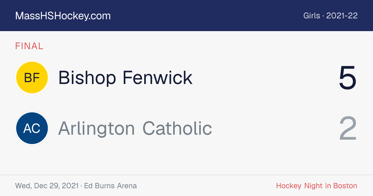 Bishop Fenwick at Arlington Catholic score card