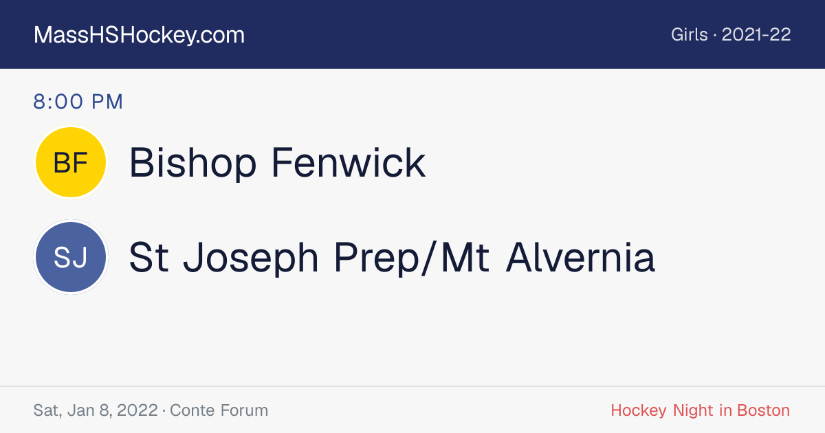 Bishop Fenwick at St Joseph Prep/Mt Alvernia score card