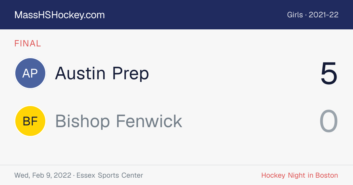 Austin Prep at Bishop Fenwick score card
