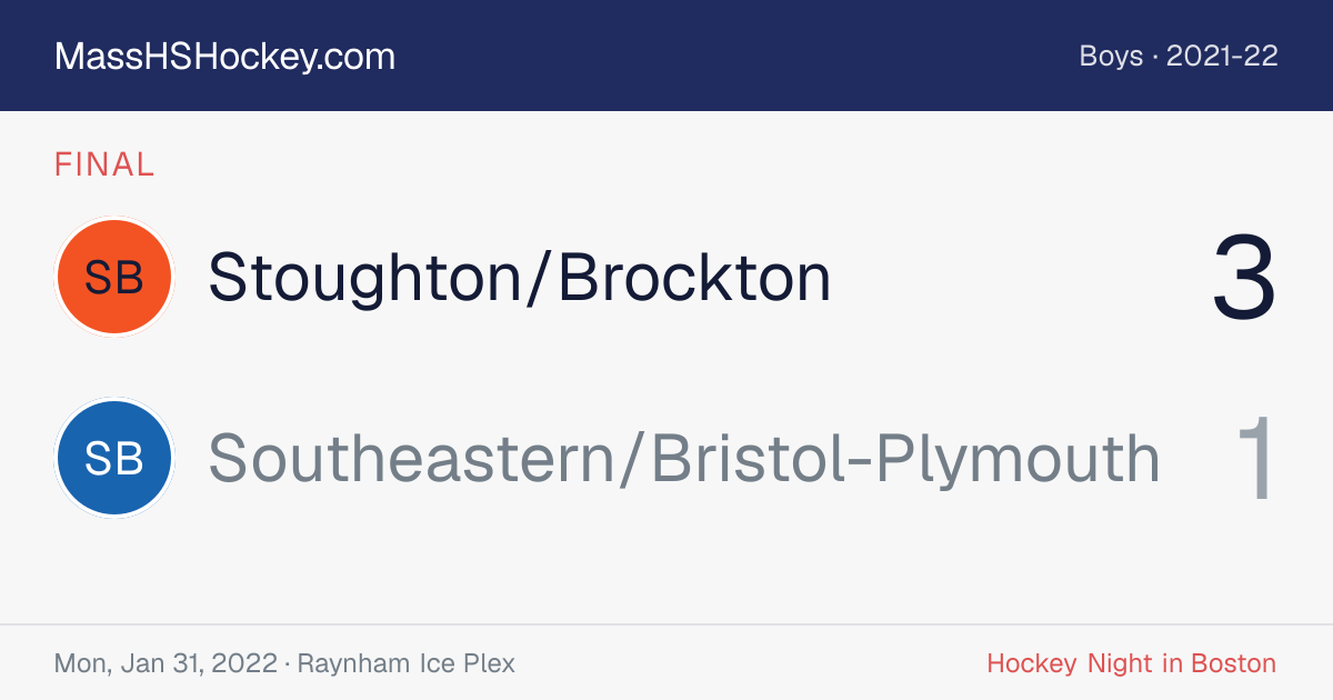 Stoughton/Brockton at Southeastern/Bristol-Plymouth score card