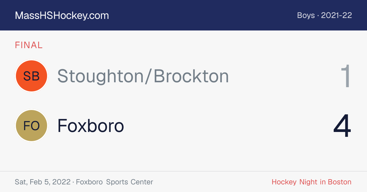 Stoughton/Brockton at Foxboro score card