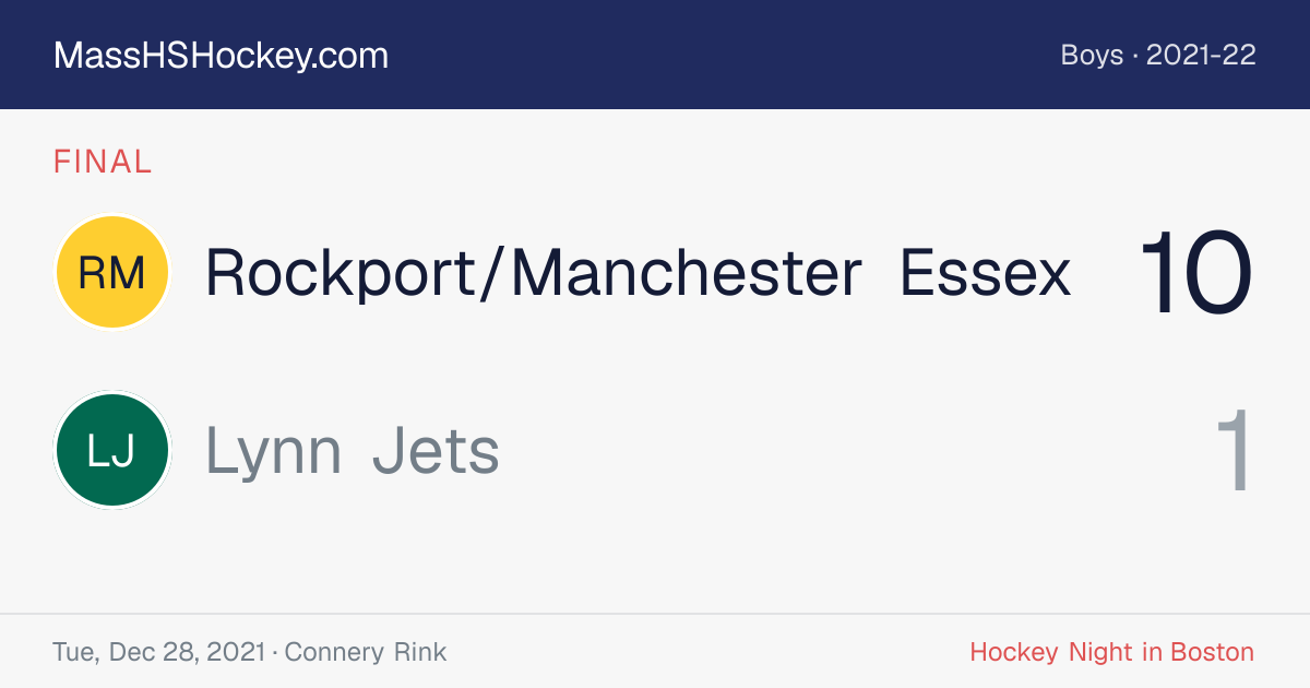 Rockport/Manchester Essex at Lynn Jets score card