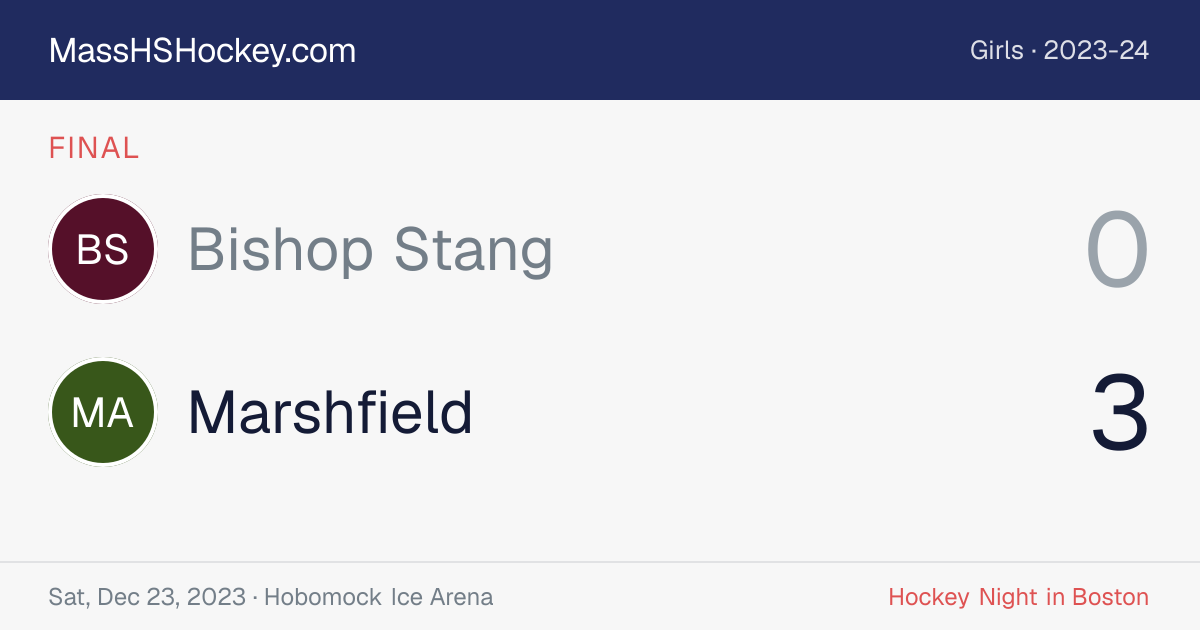 Bishop Stang at Marshfield score card