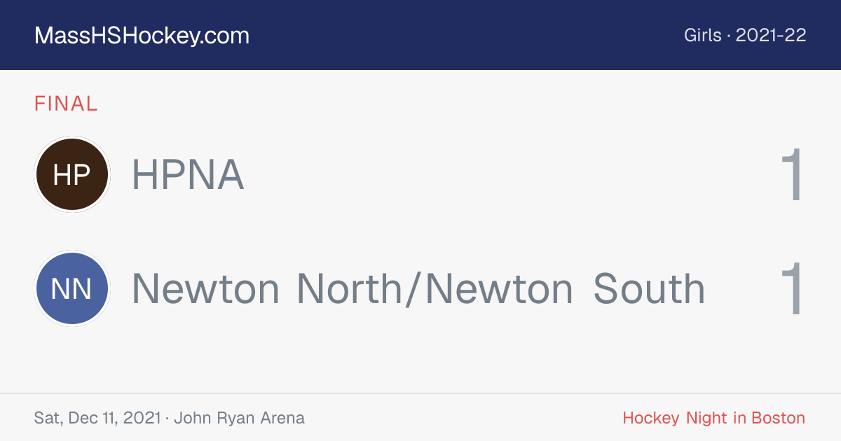 HPNA at Newton North/Newton South score card