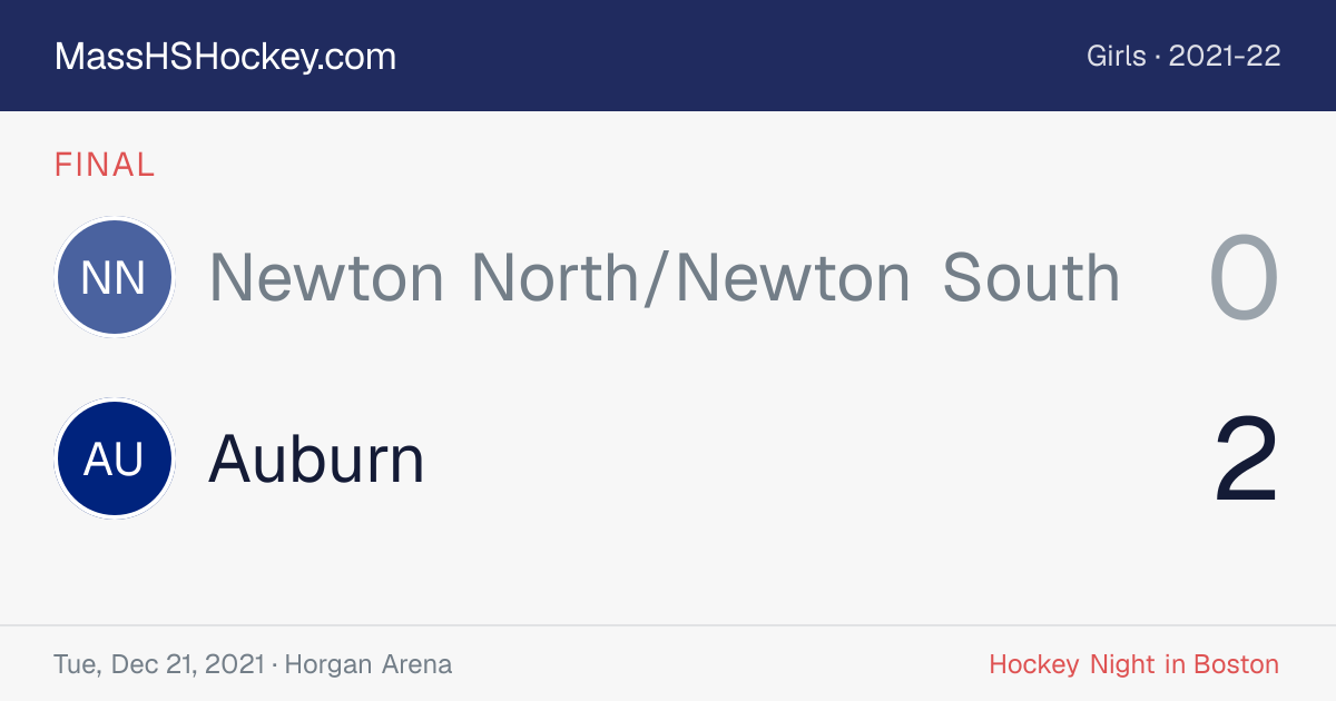 Newton North/Newton South at Auburn score card
