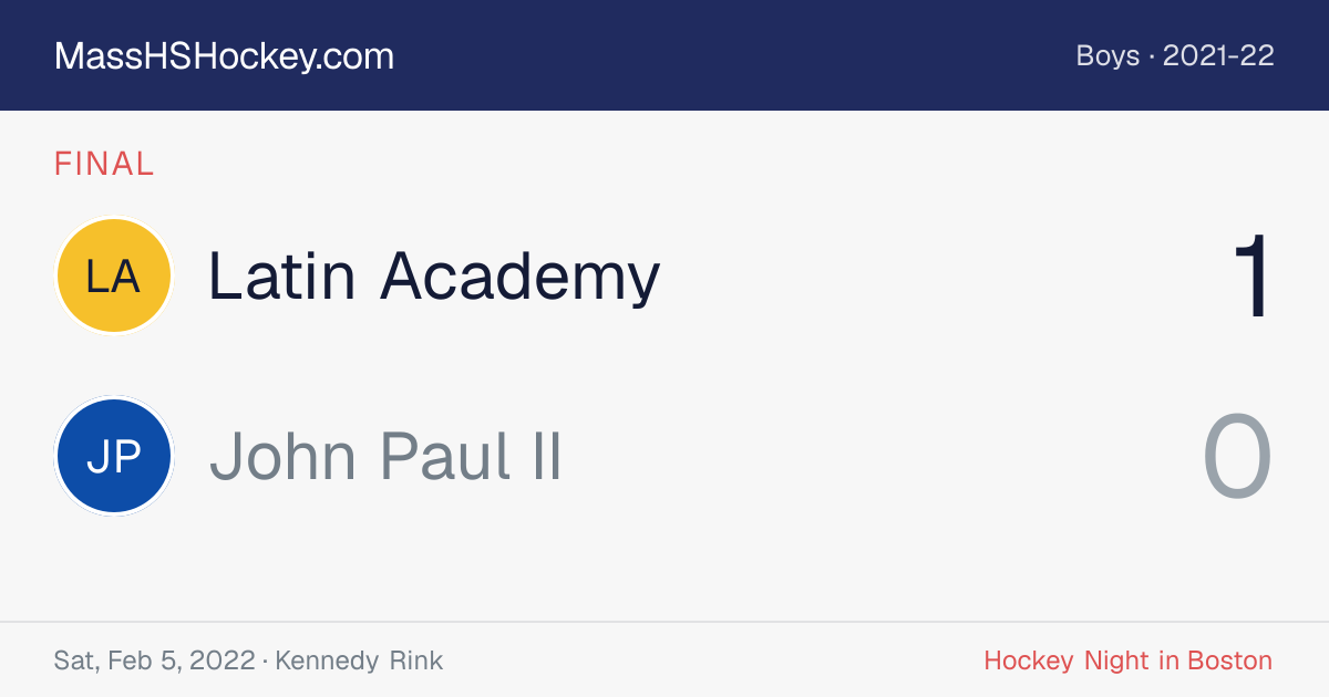 Latin Academy at John Paul II score card