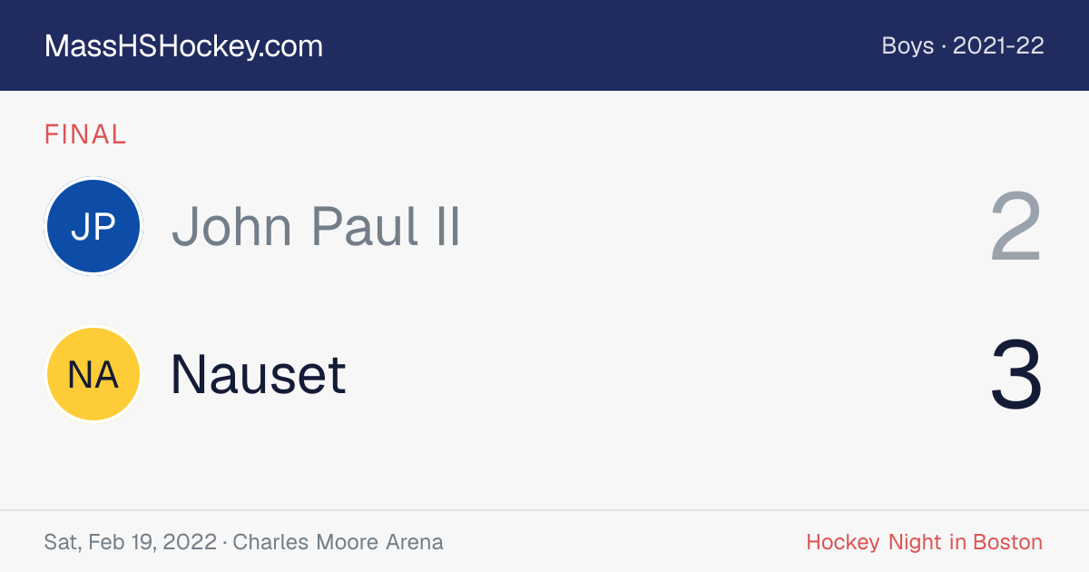John Paul II at Nauset score card