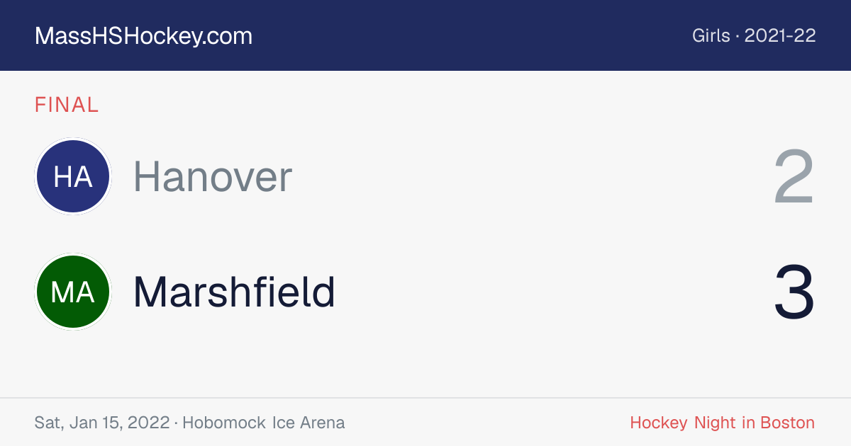 Hanover at Marshfield score card