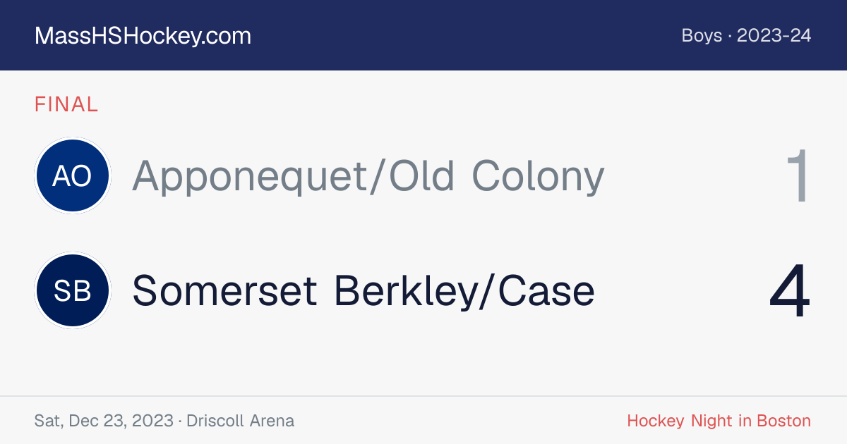 Apponequet/Old Colony at Somerset Berkley/Case score card