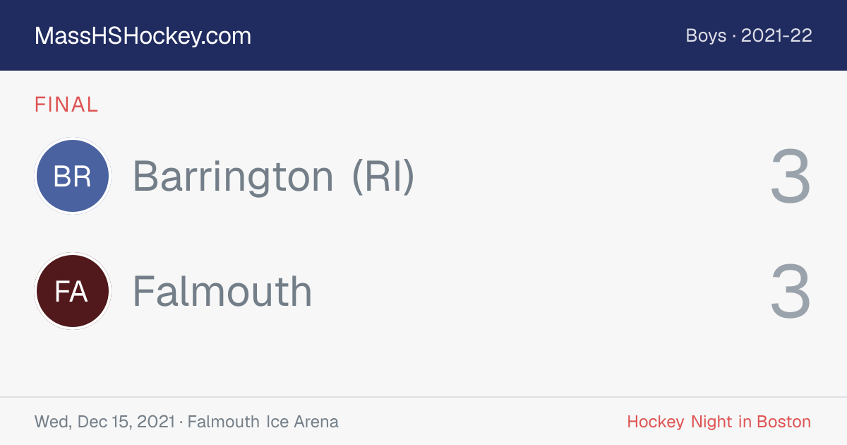 Barrington (RI) at Falmouth score card