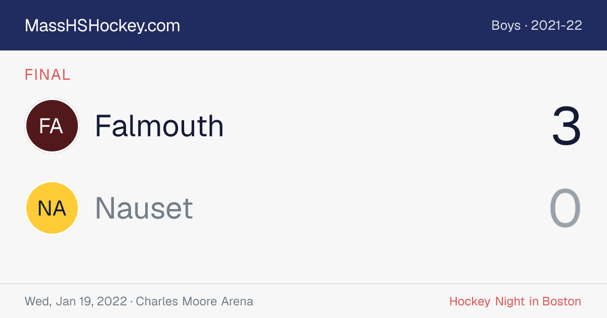 Falmouth at Nauset score card