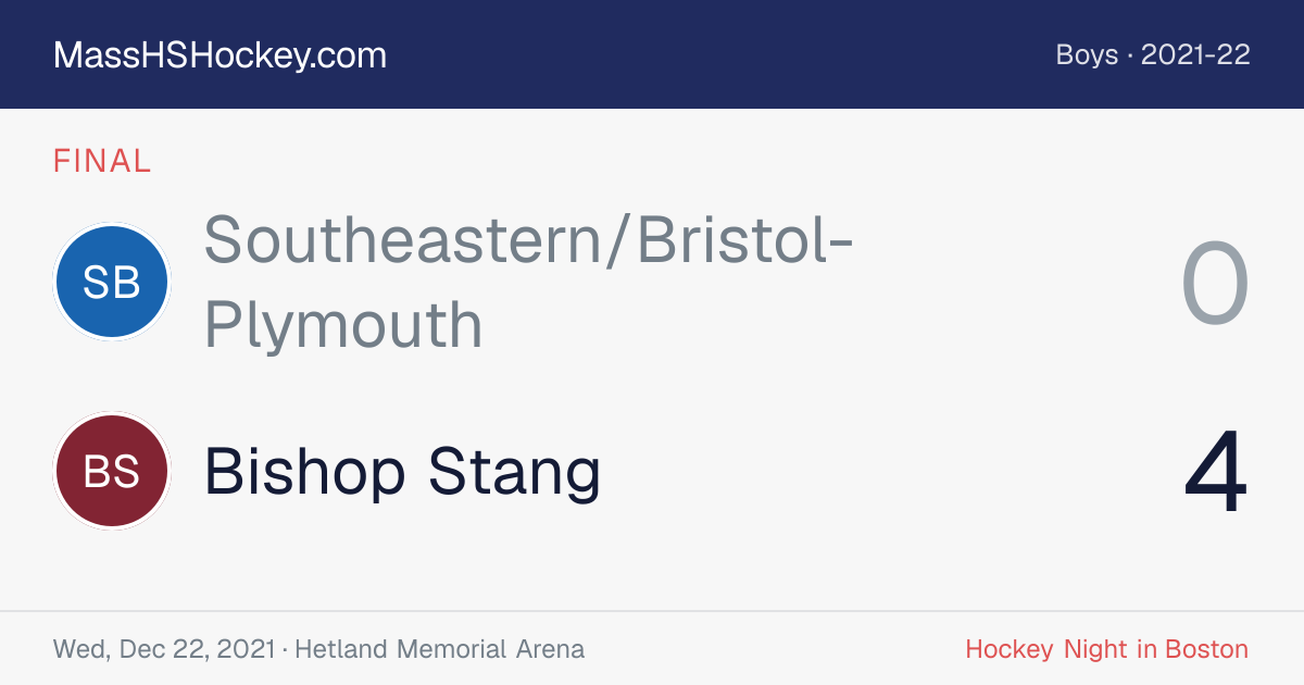 Southeastern/Bristol-Plymouth at Bishop Stang score card