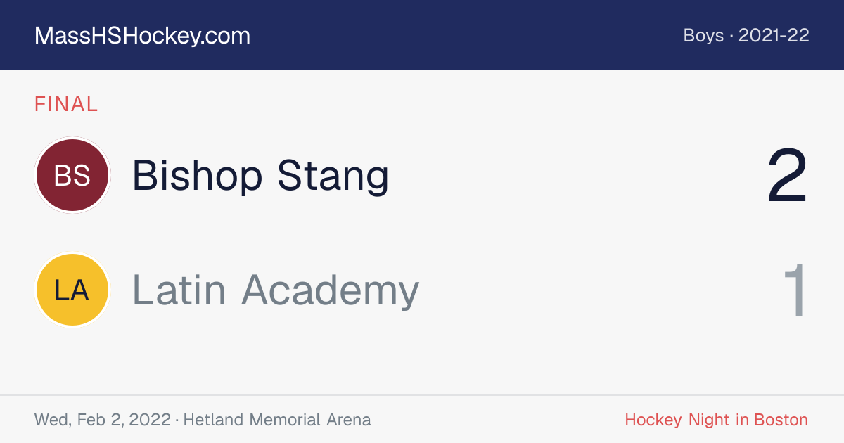 Bishop Stang at Latin Academy score card