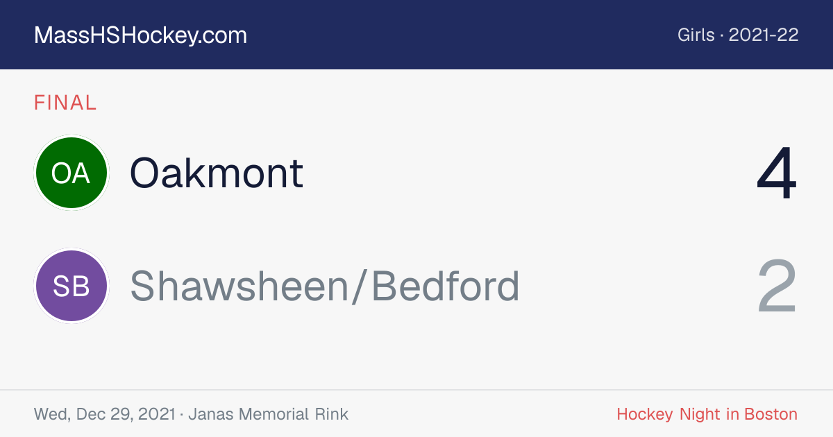 Oakmont at Shawsheen/Bedford score card