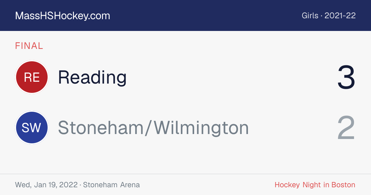 Reading at Stoneham/Wilmington score card
