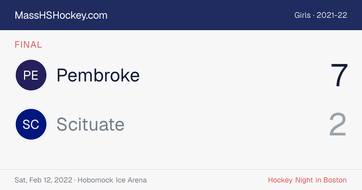 Pembroke at Scituate score card