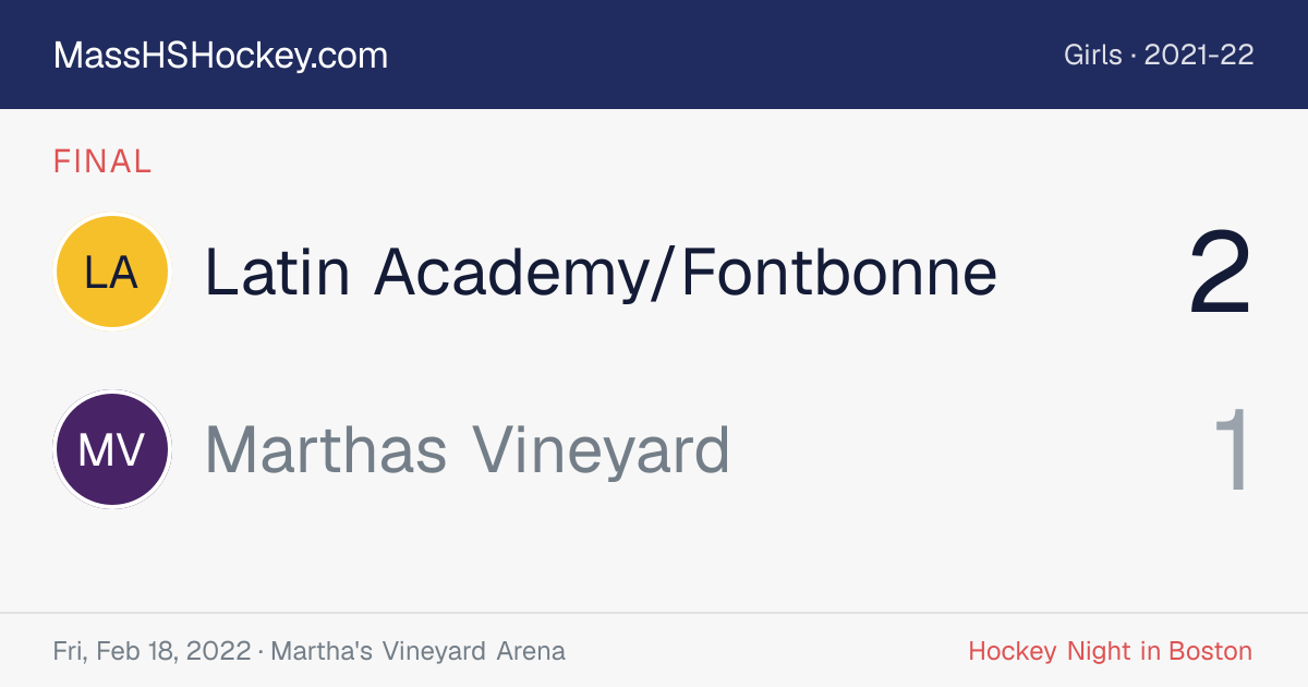Latin Academy/Fontbonne at Marthas Vineyard score card