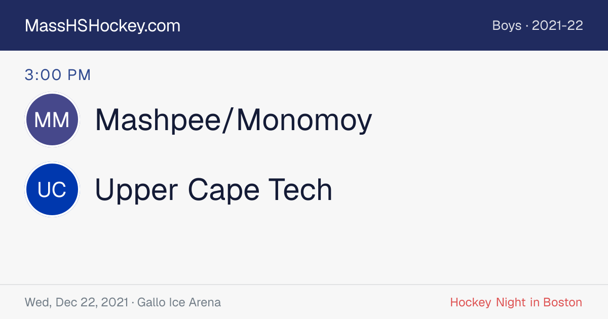 Mashpee/Monomoy at Upper Cape Tech score card