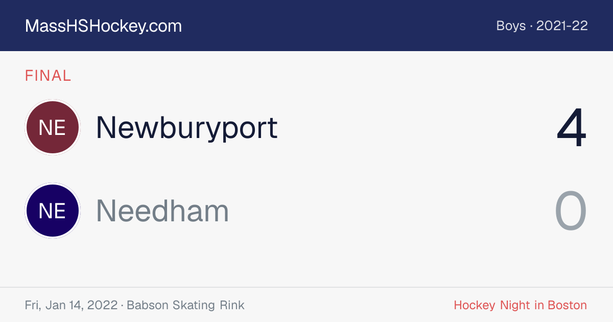 Newburyport at Needham score card