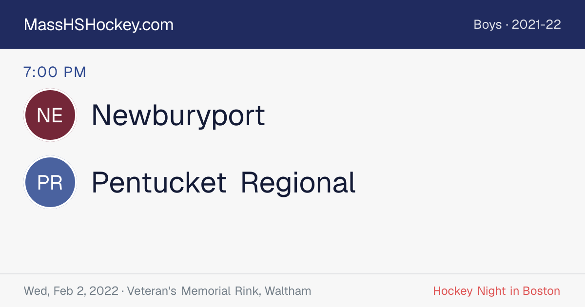 Newburyport at Pentucket Regional score card