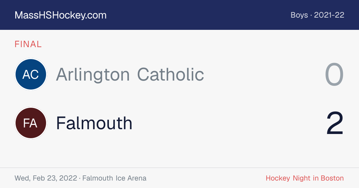Arlington Catholic at Falmouth score card