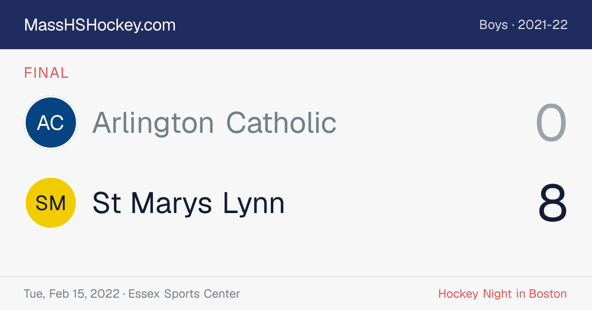 Arlington Catholic at St Marys Lynn score card