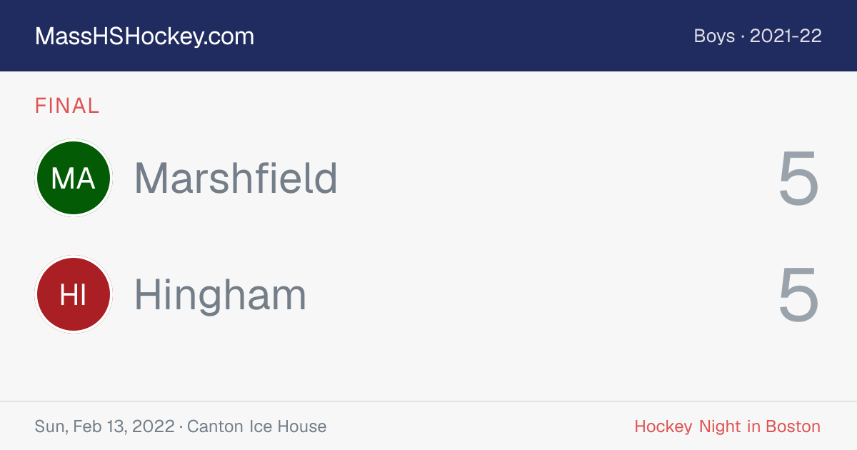 Marshfield at Hingham score card