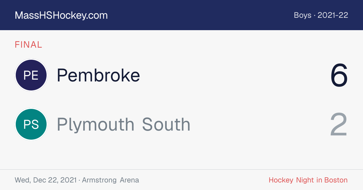 Pembroke at Plymouth South score card