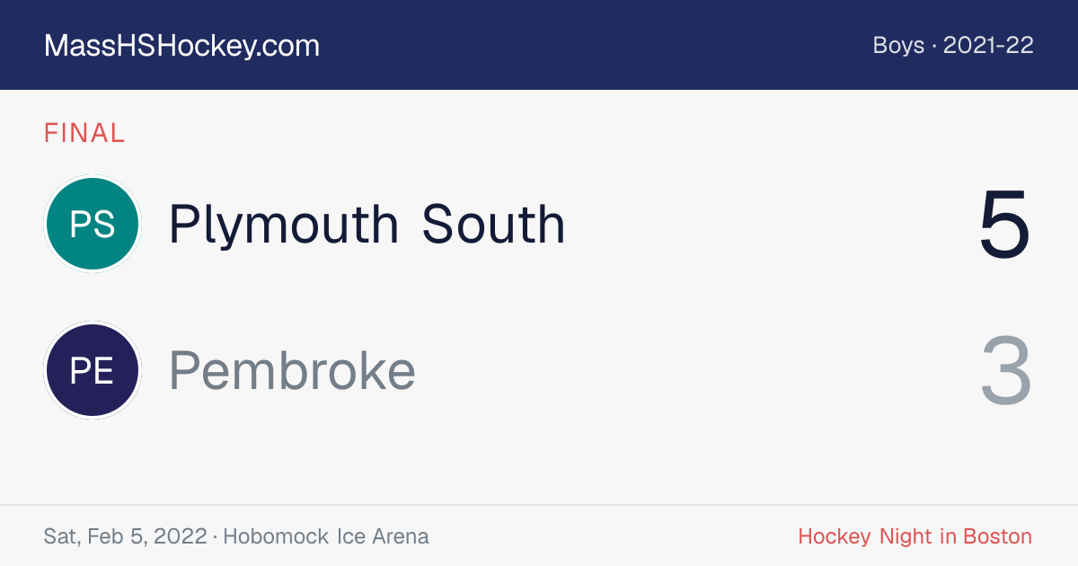 Plymouth South at Pembroke score card