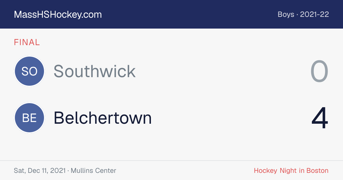 Southwick at Belchertown score card