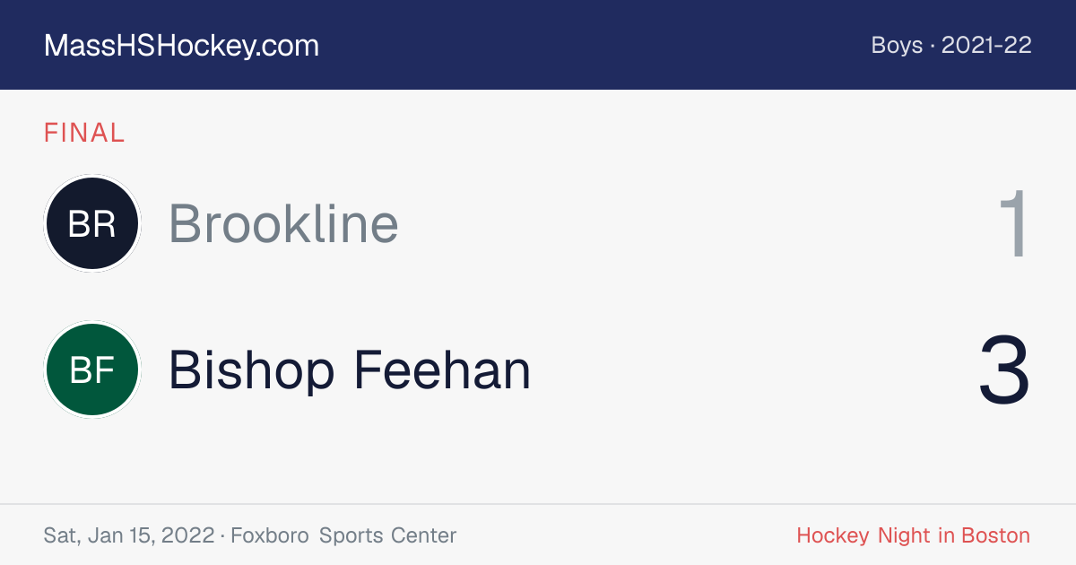 Brookline at Bishop Feehan score card