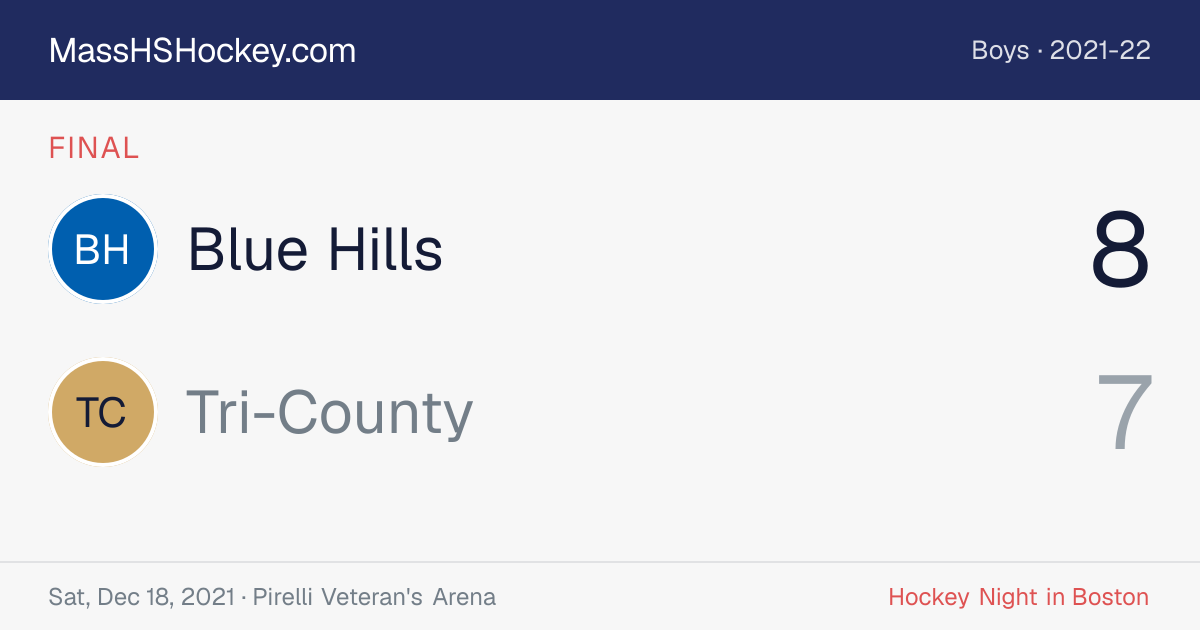 Blue Hills at Tri-County score card