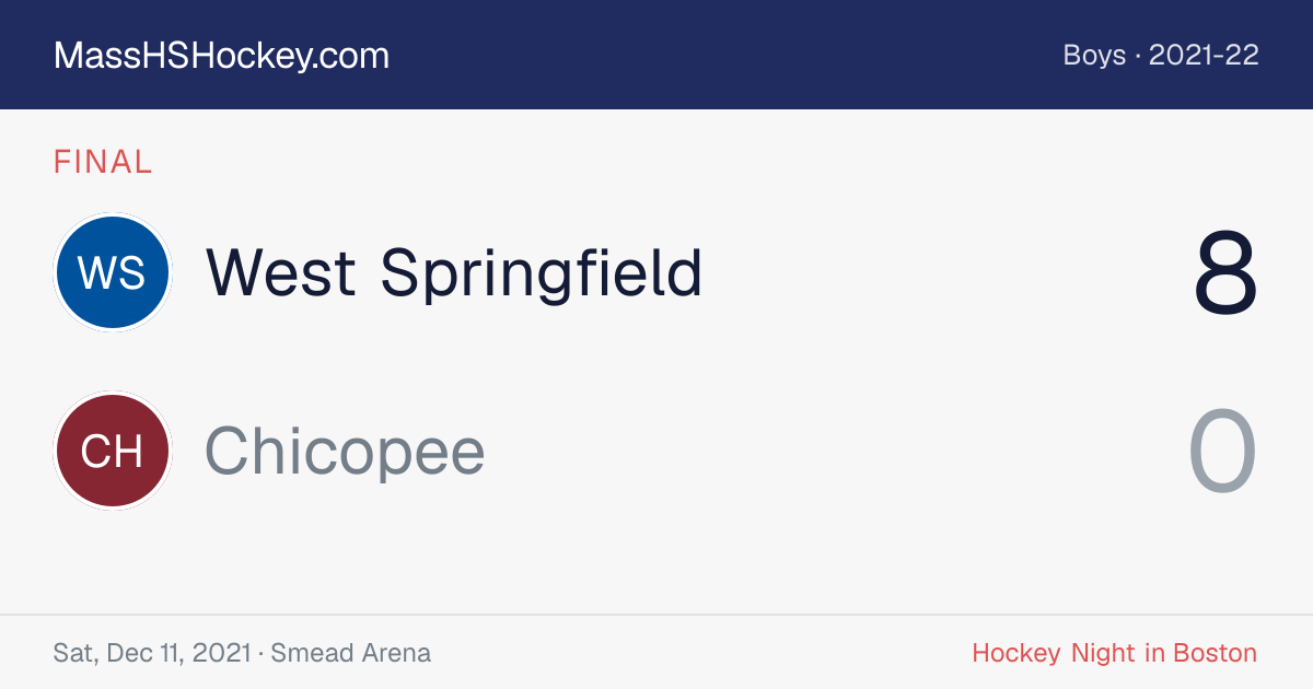 West Springfield at Chicopee score card