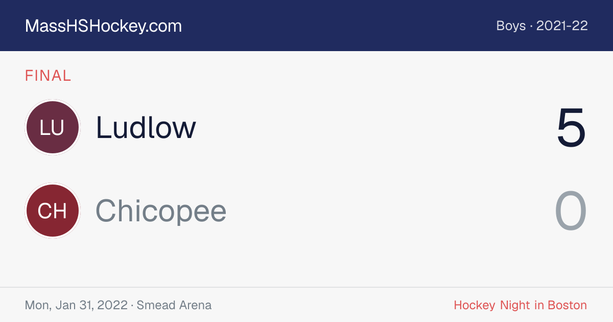 Ludlow at Chicopee score card