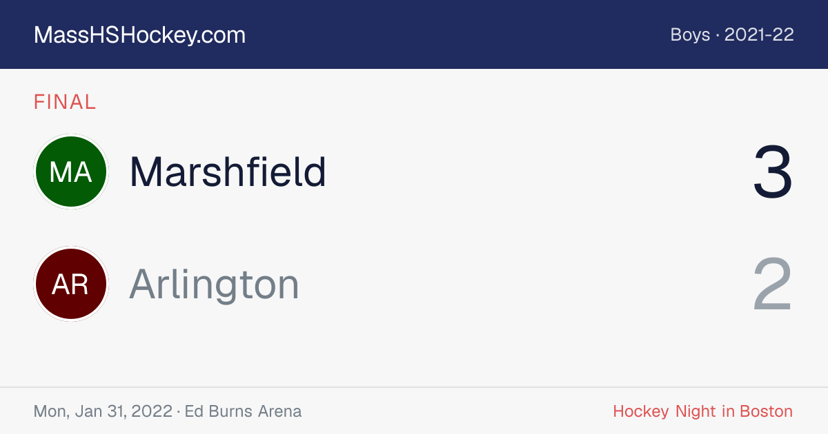 Marshfield at Arlington score card