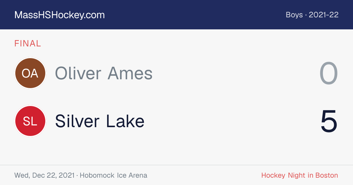 Oliver Ames at Silver Lake score card